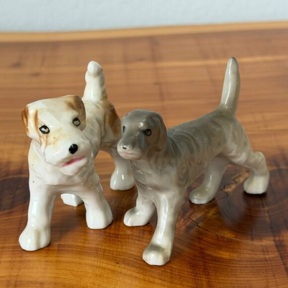 No Brand Other - Set of 2 Vintage Ceramic Japan Dog Figurines Russell Terrier & Pointer